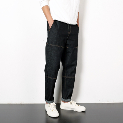 2016秋季新款男士全棉品质车线设计休闲青年水洗潮修身简约牛仔裤
