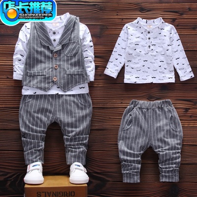 2016童套装韩版1-5岁男童秋装新款宝宝婴儿童服装套装三件套