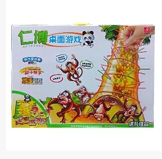 新品仁博桌面玩具三合一礼盒8105 瓶子挑战赛 推墙游戏 翻斗猴子