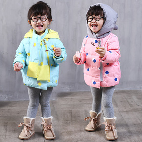 童装冬装女童棉衣2015新款宝宝卡通棉袄儿童中小童女棉服外套加厚