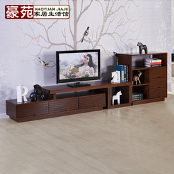 现代简约电视柜伸缩茶几电视柜组合客厅木质柜子储存柜高低柜组合