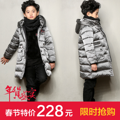 男童棉衣中长款8冬季9中大童装韩版冬装棉袄12儿童棉服15加厚外套