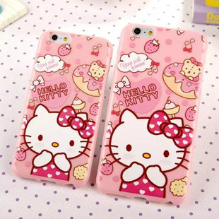 可爱Hello Kitty手机壳4.7寸苹果6硅胶套iPhone6 Plus卡通保护套