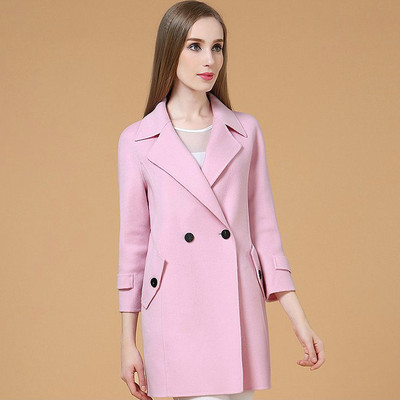 2015秋冬新款高端优雅韩版西装领毛呢大衣外套H型双面绒羊毛大衣