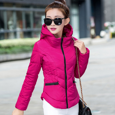 2015新款韩版羽绒棉服女装修身短款  时尚显瘦连帽棉衣棉袄女潮