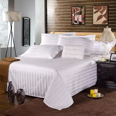 轩叙全棉宾馆酒店纯白色床单单件 纯棉旅馆学生被单布草 床上用品