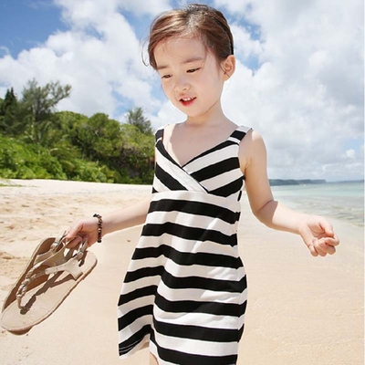 15女童连衣裙韩国夏装新款童装吊带背心裙儿童沙滩裙宝宝度假裙子