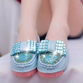 2015春夏季新款韩版女鞋 蝴蝶结平底豆豆鞋单鞋