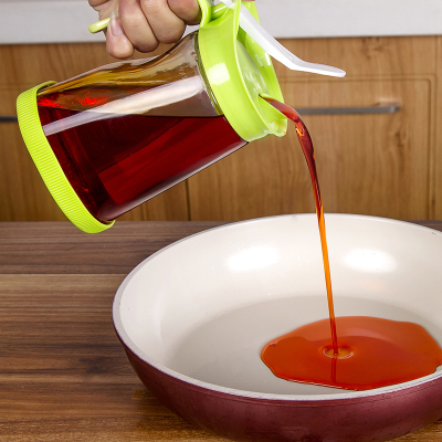 创意厨房调料油瓶醋瓶食用油瓶健康玻璃定量油壶防漏油开关式油瓶
