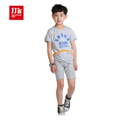 季季乐童装夏季男童韩版休闲套装2015夏季新款休闲套装53123