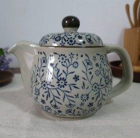 釉下彩仿古复古青瓷 青花陶瓷茶壶 功夫茶具单个泡茶壶