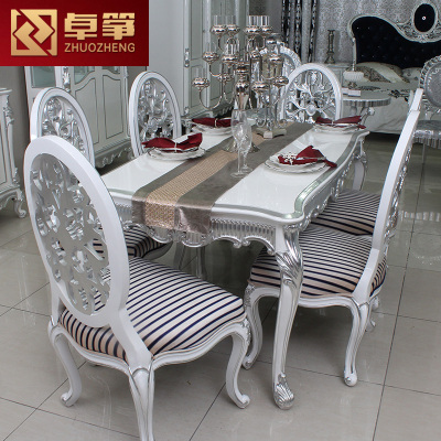 欧式餐桌椅新古典桌子欧式桌子实木餐台吃饭桌子餐厅餐桌椅子定做