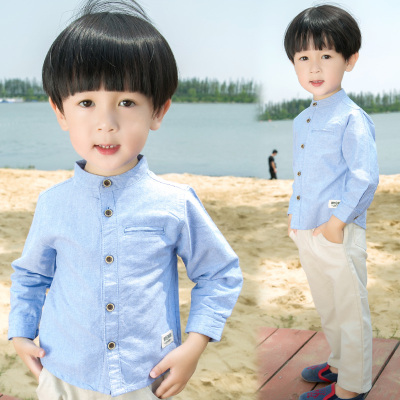 2016春款男童衬衫 韩版薄款纯棉儿童长袖衬衣 中小童男孩宝宝上衣