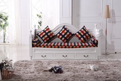 特价沙发床橡木折叠欧式雕花实木沙发床坐卧两用多功能沙发床