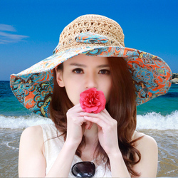 帽子女士韩版潮可折叠夏天草帽太阳帽防紫外线遮阳帽沙滩帽防晒帽