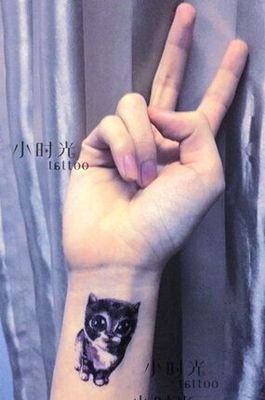 可爱猫咪纹身贴 韩国小清新防水纹身贴纸 萌萌哒 超低价