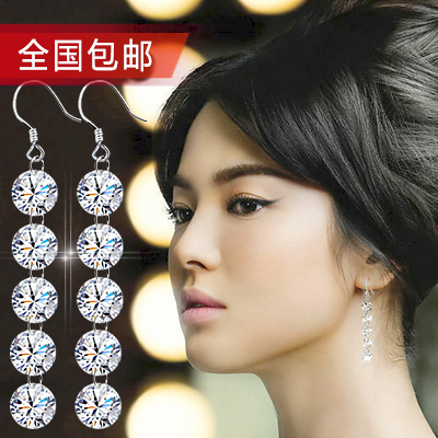 正品925纯银耳环韩国时尚长款流苏耳坠夸张气质耳饰女防过敏包邮