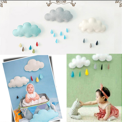 云朵儿童摄影道具 儿童实景装饰道具 白云布艺 韩版道具 云彩雨滴