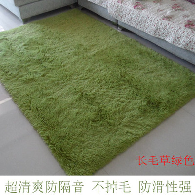 草绿长毛丝毛地毯卧室客厅茶几床边防滑卫浴吸水地垫门垫满铺定制