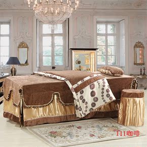 欧式美容床罩四件套 多功能美容院床罩 美容床罩四件套开角 紫色