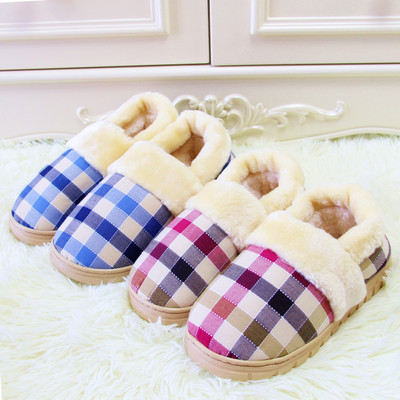 冬季韩版情侣棉拖鞋 可爱全包跟家居棉鞋 防滑厚底男女棉拖鞋特价