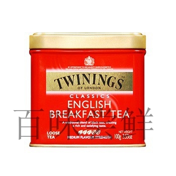 英国早餐红茶 川宁茶 经典英国红茶皇家御用茶 袋泡100g铁罐