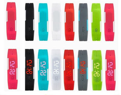 韩国ulzzang原宿潮流时尚糖果色果冻硅胶手表LED触控手环运动手表