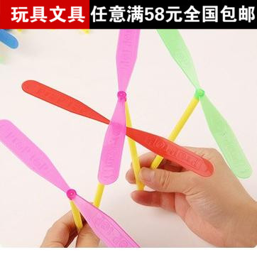 不发光竹蜻蜓手搓双飞叶塑料飞天仙子儿童创意玩具批发热销小商品