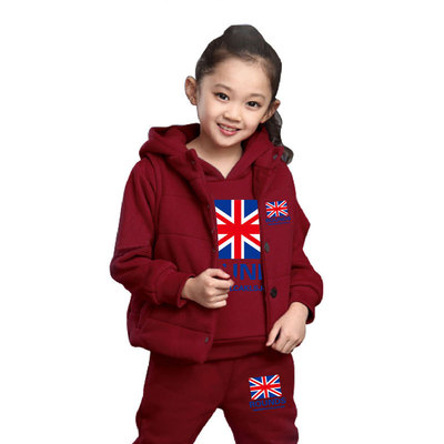 冬季韩版童装卫衣三件套 加绒加厚儿童卫衣三件套装 儿童卫衣套装