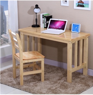 特价实木电脑桌笔记本台式桌家用 简约现代写字台松木书桌学习桌