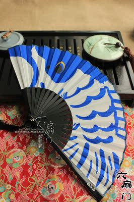 【送扇套】高档礼品扇 男女日式折扇 江户和风日本扇子鲤鱼包邮