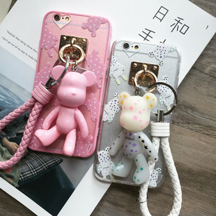 韩国iphone6S暴力熊卡通手机壳苹果6/6Splus保护套防摔外壳4.7潮