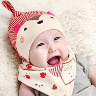婴儿帽子秋冬季0-3-6-12个月男女宝宝帽子套头帽纯棉儿童帽胎帽