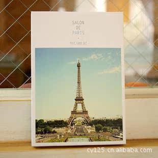 韩国文具 lomo风格 风景明信片/卡片 纸盒装 32张 巴黎铁塔篇