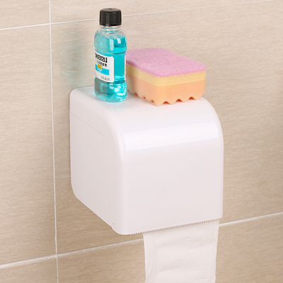 创意强力吸盘卫生间纸巾盒厕所防水纸巾架洗衣间防水卷纸盒置物架