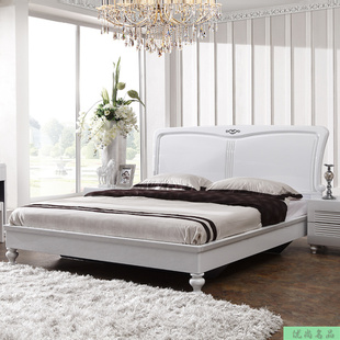 现代简约板式双人床 1.5/1.8米高箱储物床 烤漆 605
