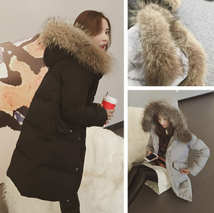女士棉衣中长款2015冬季女装新款韩版修身加厚连帽棉袄外套女潮