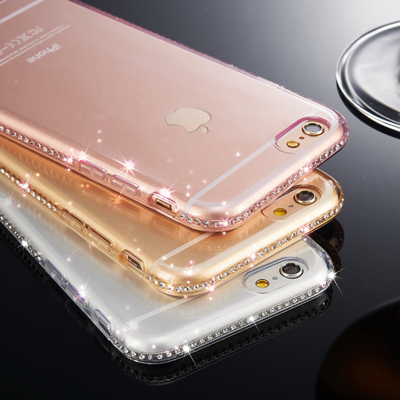 苹果6s手机壳硅胶钻石iPhone6plus超薄软壳5s水钻7plus保护套女款