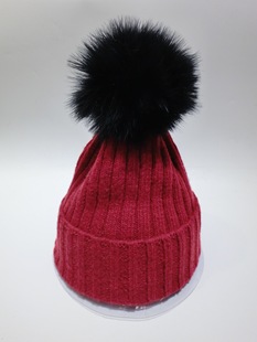 2015韩国正品帽子东大门代购新款秋冬羊毛时尚纯色大鸟毛球毛线帽