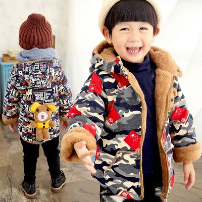 小男童棉衣2015新款儿童冬季加绒加厚棉服宝宝韩版外套0-3-5-6岁