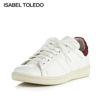 Isabel Toledo/伊莎贝尔 明星款火焰内增高女鞋纯白运动休闲板鞋