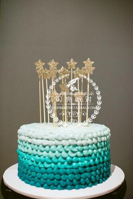 超闪耀金色星星蛋糕插牌插旗生日派对婚庆甜品布置装饰装扮