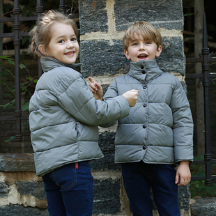 韩版儿童装2015冬新款男童羽绒服短款内胆超轻薄外套女宝加厚棉衣