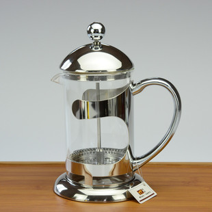 雅风 不锈钢玻璃咖啡壶 防爆玻璃法式滤压壶 冲泡壶冲茶器