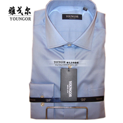 2015专柜正品雅戈尔商务正装DP免熨经典衬衫男士长袖蓝色衬衫促销