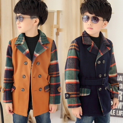 童装男童冬装外套2015新款韩版中大童呢大衣儿童加厚冬季毛呢外套