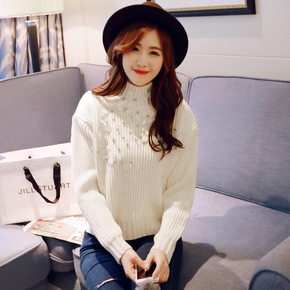 2015秋装新款韩版女装时尚修身套头高领毛衣