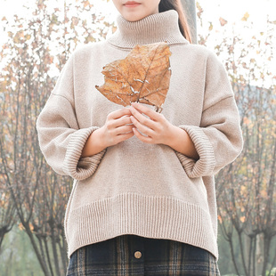 2015秋冬新品复古百搭纯色显瘦高领毛衣羊毛针织衫上衣女装打底衫