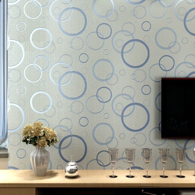 雅木3D立体黑白圆圈无纺布墙纸现代简约卧室客厅电视机背景墙壁纸