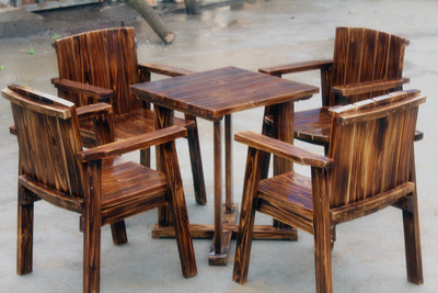 实木餐桌椅套件仿古复古风全实木松木防腐餐桌可定制